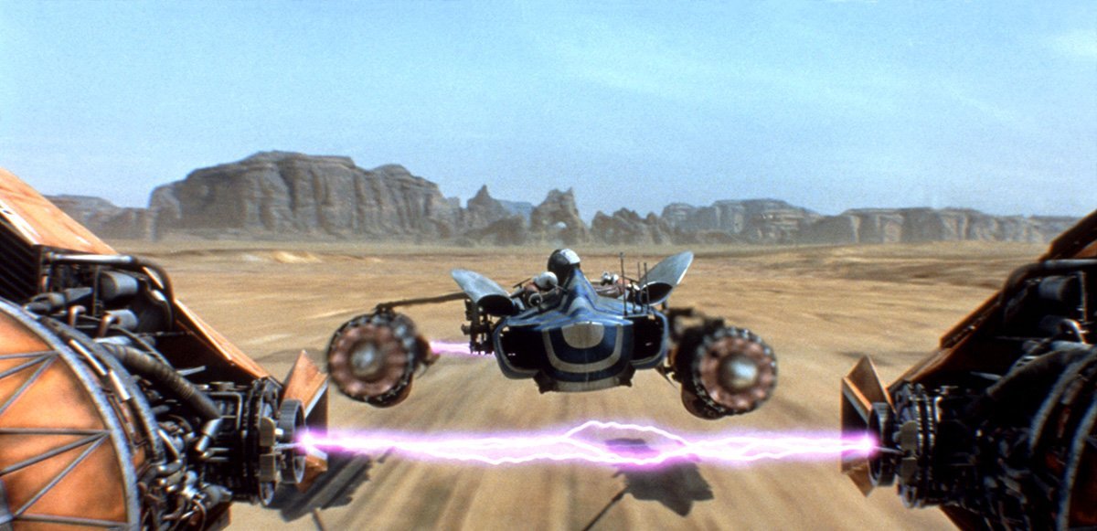 Star Wars Episode I: The Phantom Menace (1999) – Anakin Skywalker podrace through Tatooine desert filmed in Tunisia
