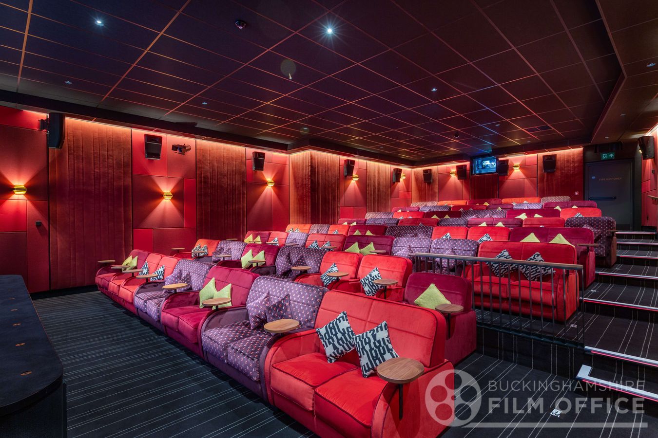 Luxury private cinema screening room available as a filming location in Buckinghamshire