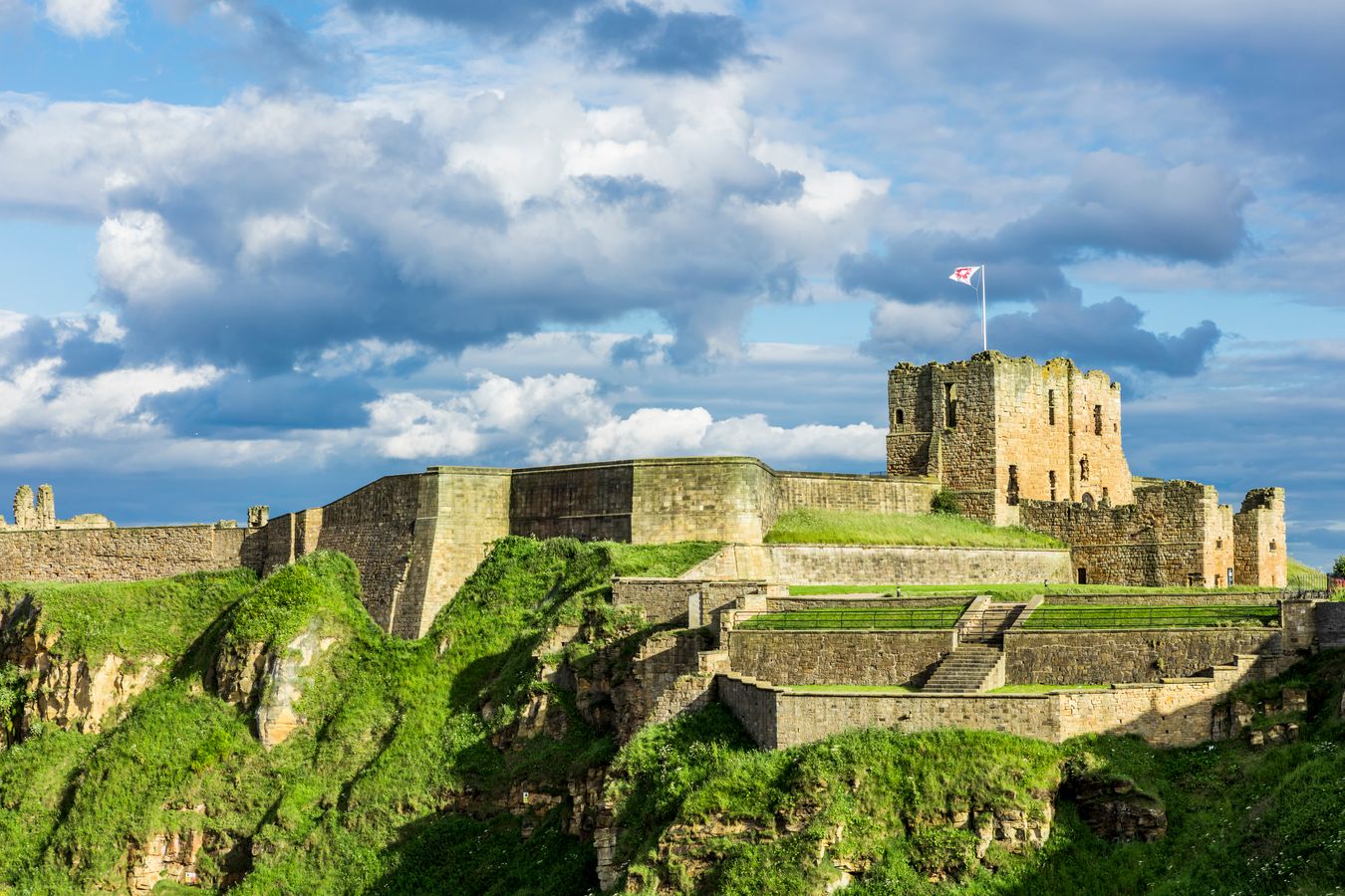 Tynemouth Priory and Castle — medieval ruins on a dramatic headland overlooking the North Sea, Tyne and Wear