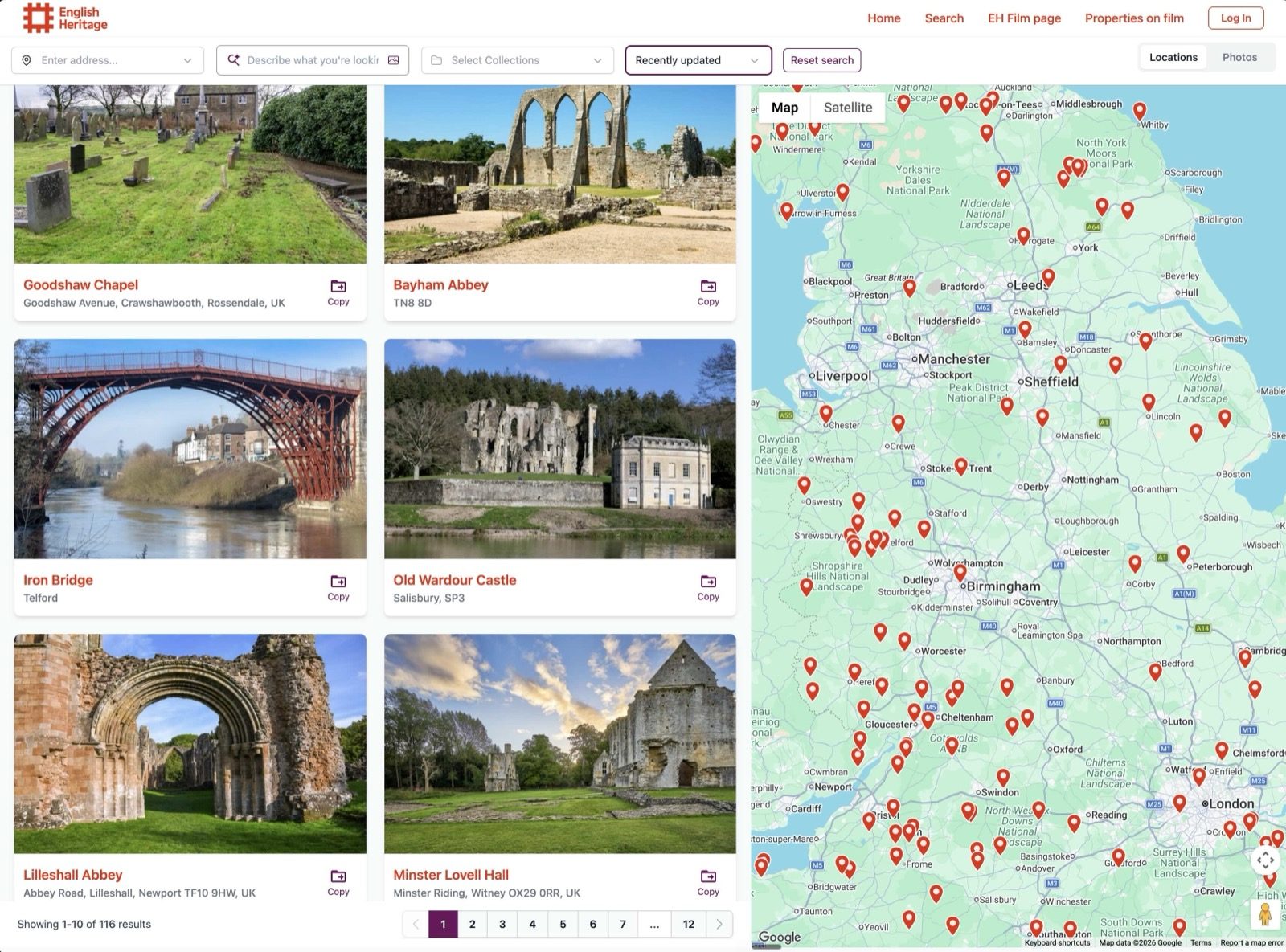 English Heritage's public showcase site.
