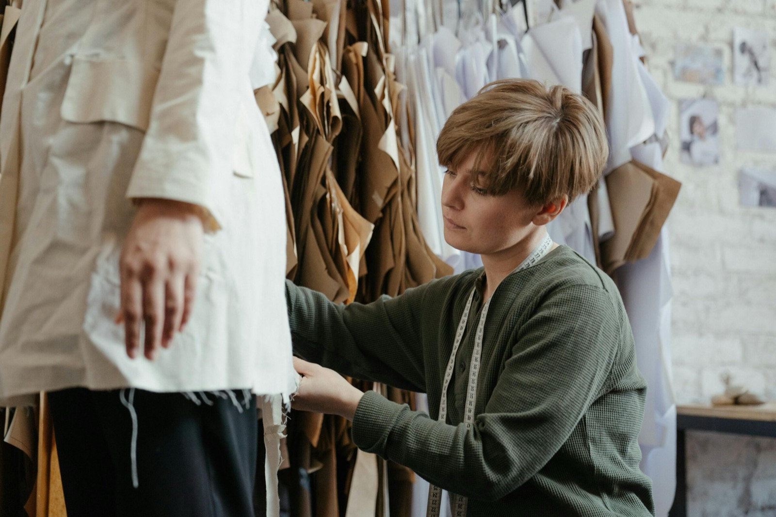 image of a costumer designer working on a film set, a key filmmaking role