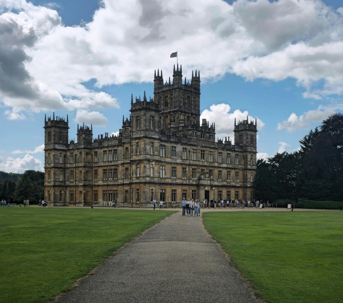 Exterior of Highclere Castle, used as the Downton Abbey estate
