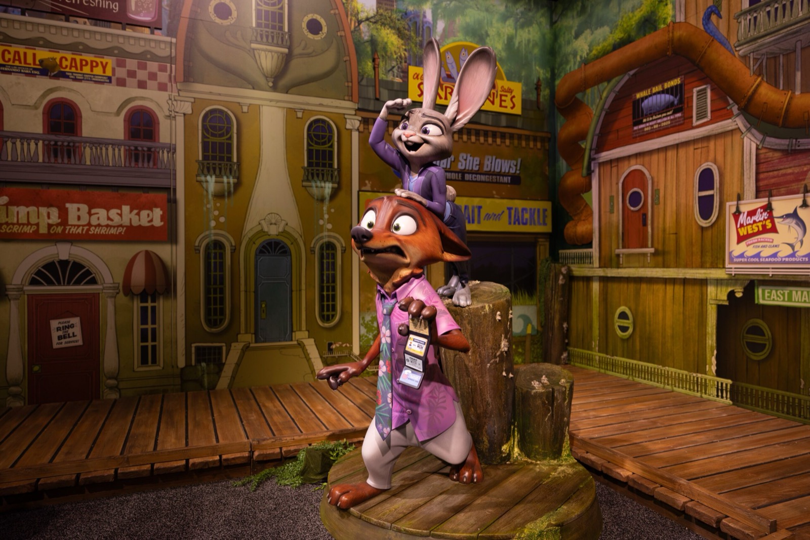 film still from Zooptopia 2 showing character Judy sitting on the head of Nick 